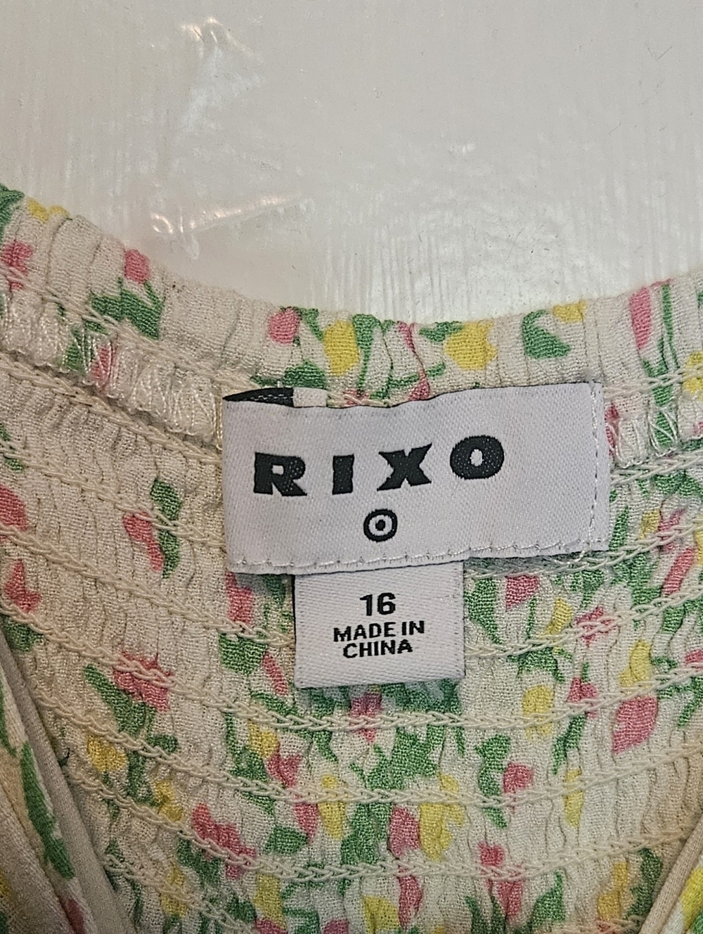 RIXO Cream Floral Sundress with Pink, Yellow & Green Print - Picture 2 of 6